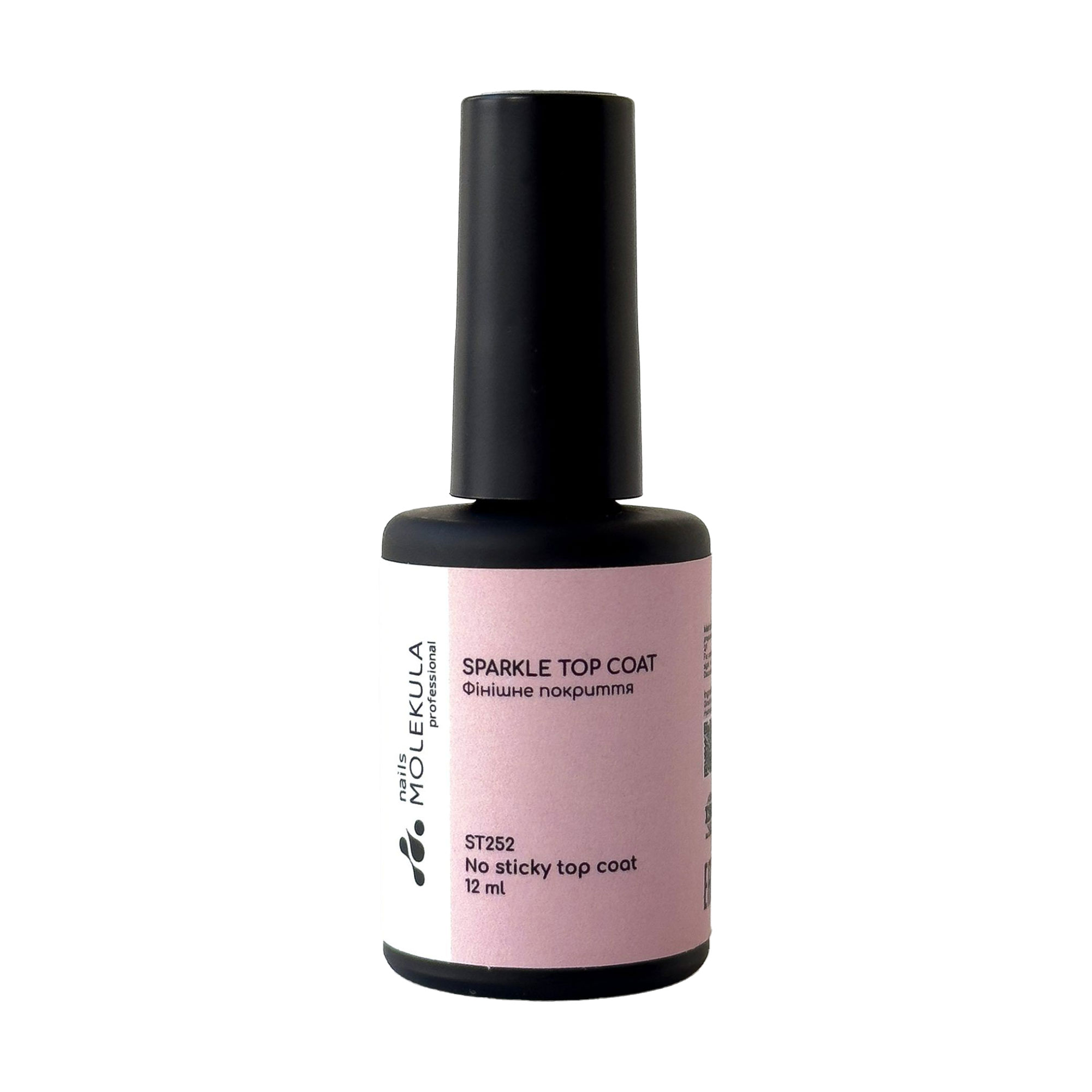 Топ для гель-лаку Nails Molekula Professional Sparkle Top Coat No Sticky Top Coat без липкого шару, ST252, 12 мл
